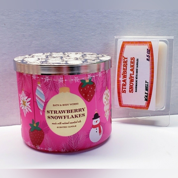 STRAWBERRY SNOWFLAKES -Bath & Body Works Candle Wax Melts- $8 per pack - Picture 7 of 9